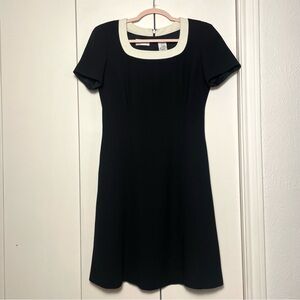 Vintage Liz Claiborne Black and White Short Sleeve 90s 00s Y2K Short Dress S